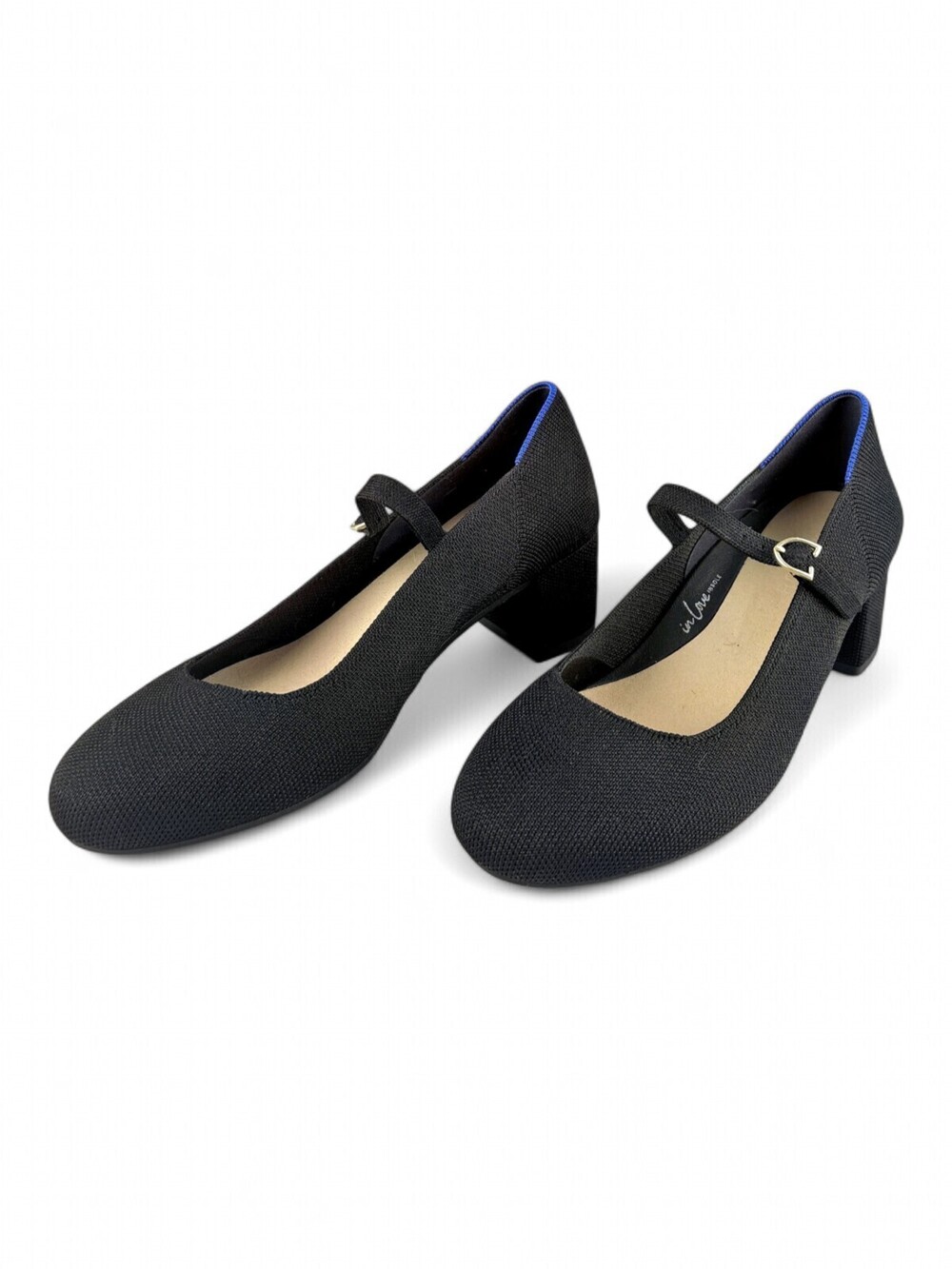 Rothy's Black Mary Jane Block Heel Pumps Sz 7.5